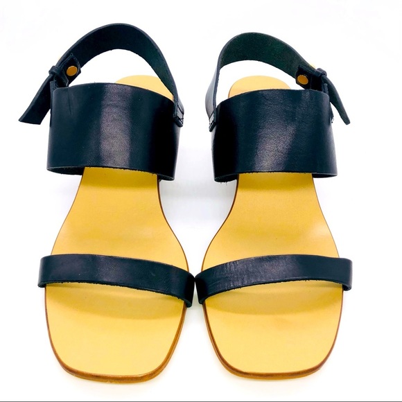 Rag & Bone Leather Square Toe Wood Heel City Sandals 7.5 NWT - Picture 4 of 13